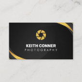 Carte De Visite Photographe Photographe Noir & Or (Devant)