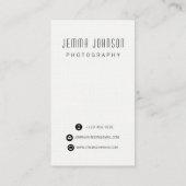 Carte De Visite Photographe Photographie Modèle photo Marketing (Dos)