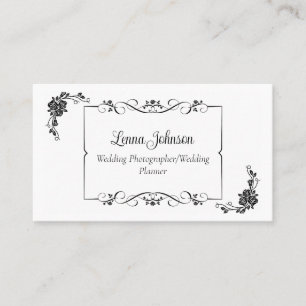 Carte De Visite Photographe/planificateur Mariage noir et blanc