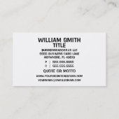 Carte De Visite Photographe pour animaux (Dos)