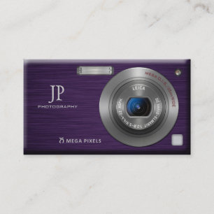 Carte De Visite Photographe pourpre de professionnel d'appareil