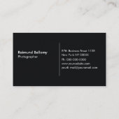 Carte De Visite Photographe professionnel (Dos)
