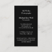 Carte De Visite Photographe professionnel (Dos)