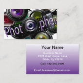 Carte De Visite Photographe professionnel (Devant / Derrière)