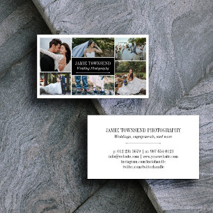 Carte De Visite Photographe professionnel Black Photo Collage