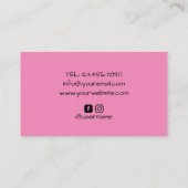 Carte De Visite Photographe professionnel Caméra rose Photographie (Dos)