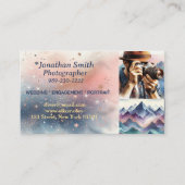 Carte De Visite Photographe professionnel Caméra scène Pastel Rose (Devant)