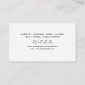 Carte De Visite Photographe professionnel de caméra aquarelle (Dos)