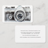 Carte De Visite Photographe professionnel de caméra aquarelle (Devant / Derrière)