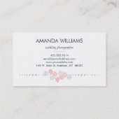 Carte De Visite Photographe professionnel élégant de mariage (Dos)