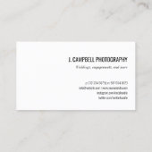 Carte De Visite Photographe professionnel Modern 3 Photo Collage (Dos)