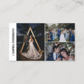 Carte De Visite Photographe professionnel Modern 3 Photo Collage (Devant)