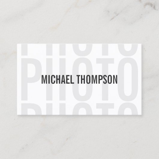 Carte De Visite Photographe Professionnel Moderne Bold (Devant)