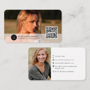 Carte De Visite Photographe professionnel moderne de code QR photo