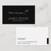 Carte De Visite Photographe professionnel Photographie Caméra noir (Devant / Derrière)