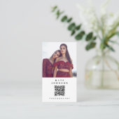 Carte De Visite Photographe professionnel QR Code médias sociaux (Debout devant)