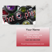 Carte De Visite Photographe professionnel - Rouge (Devant / Derrière)