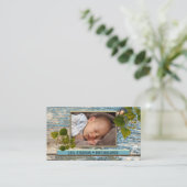 Carte De Visite Photographe professionnel Rustique Turquoise Blue (Debout devant)