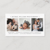 Carte De Visite Photographe professionnel simple et moderne de 4 p (Devant)