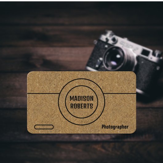 Carte De Visite Photographe QR code brun kraft professionnel