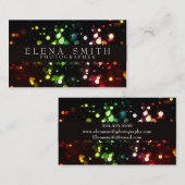 Carte De Visite Photographe Rainbow Bokeh (Devant / Derrière)