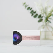 Carte De Visite Photographe rayé d'or rose de studio de (Debout devant)