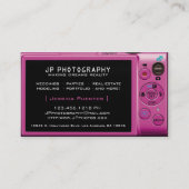 Carte De Visite Photographe rose d'appareil-photo compact (Dos)