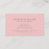 Carte De Visite Photographe rose moderne photo (Dos)