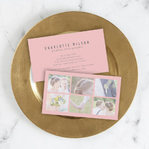 Carte De Visite Photographe rose moderne photo multiple