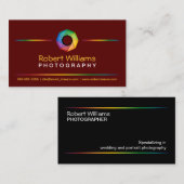 Carte De Visite Photographe rouge (Devant / Derrière)