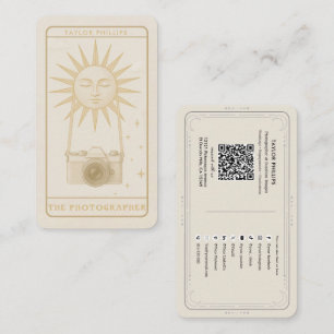 Carte De Visite Photographe Sun Tarot Photographe Social Media QR