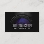Carte De Visite Photographe Tabagisme Caméra Lens Professionnel (Devant)