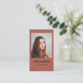 Carte De Visite Photographe Terre cuite avec code QR (Debout devant)