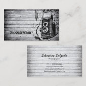Carte De Visite Photographe tout simplement noir et blanc Lens de  (Devant / Derrière)