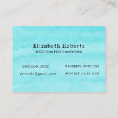 Carte De Visite Photographe Turquoise Chic Rose Caméra Mariage (Dos)