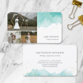 Carte De Visite Photographe turquoise de l'aquarelle