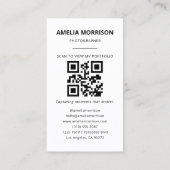 Carte De Visite Photographe Vert Sage QR Code Photo Moderne (Dos)