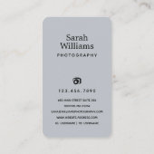 Carte De Visite Photographe Verticale Moderne Tendance (Dos)