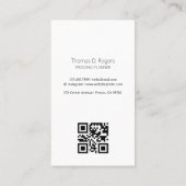 Carte De Visite Photographe Wedding planner aquarelle QR Code (Dos)