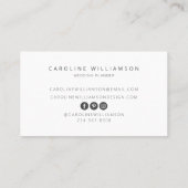 Carte De Visite Photographe Wedding planner du logo chic et élégan (Dos)