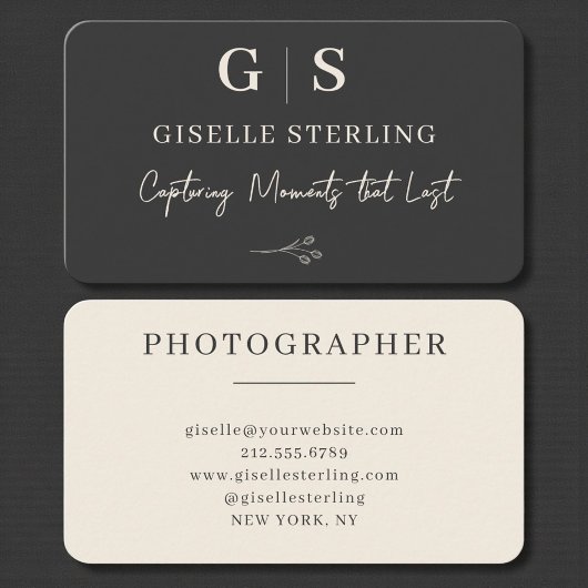 Carte De Visite Photographer Black Professional