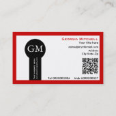 Carte De Visite Photographer camera and QR code red (Dos)