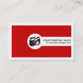 Carte De Visite Photographer camera and QR code red (Devant)