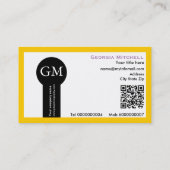 Carte De Visite Photographer camera and QR code yellow (Dos)