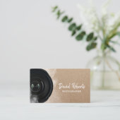 Carte De Visite Photographer Camera Rustic Kraft Photography (Debout devant)