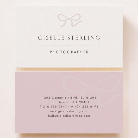 Carte De Visite Photographer Pink Bow