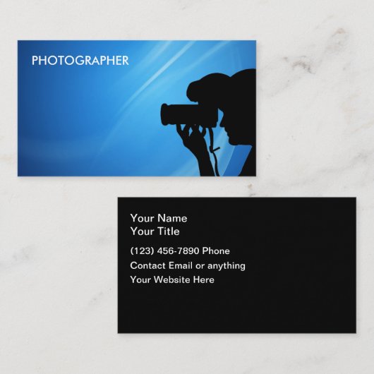 Carte De Visite Photographer Simple Business Cards (Devant / Derrière)