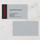 Carte De Visite Photographie à la mode en gris rouge (Devant / Derrière)