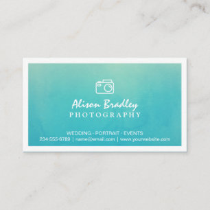 Carte De Visite Photographie aquarelle Aqua Green Photo Shocase