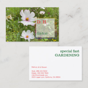 Carte De Visite Photographie artistique fine de jardinage 